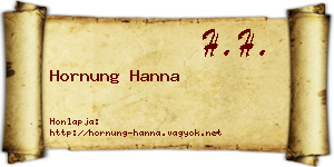Hornung Hanna névjegykártya